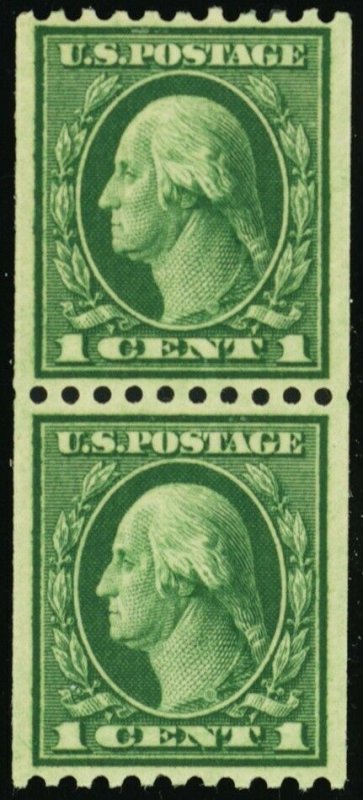 448, Mint XF NH 1¢ Coil Pair Very Well Centered GEM - Stuart Katz