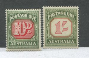 Australia 10d and 1/ Postage Dues mint o.g. hinged