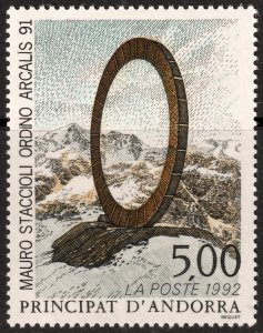 Andorra (French) #421  MNH - Art Sculpture (1992)