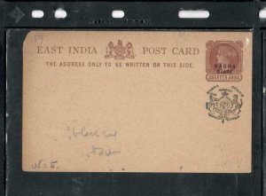 INDIA NABHA  COVER (P0411B)  1/4A  QV PSC   BLACK   SEAL UNUSED 