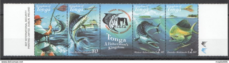 2001 Tonga Fishing Marine Life Fauna #1600-3 Mnh Fat048 