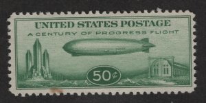 US Sc#C18 M/VLH/VF, stain on perfs, Zeppelin stamp Cv. $75