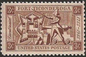 # 1071 MINT NEVER HINGED FORT TICONDEROGA