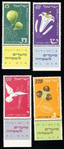 Israel Stamps # 66-9 MNH With Tabs Scott Value $26.00