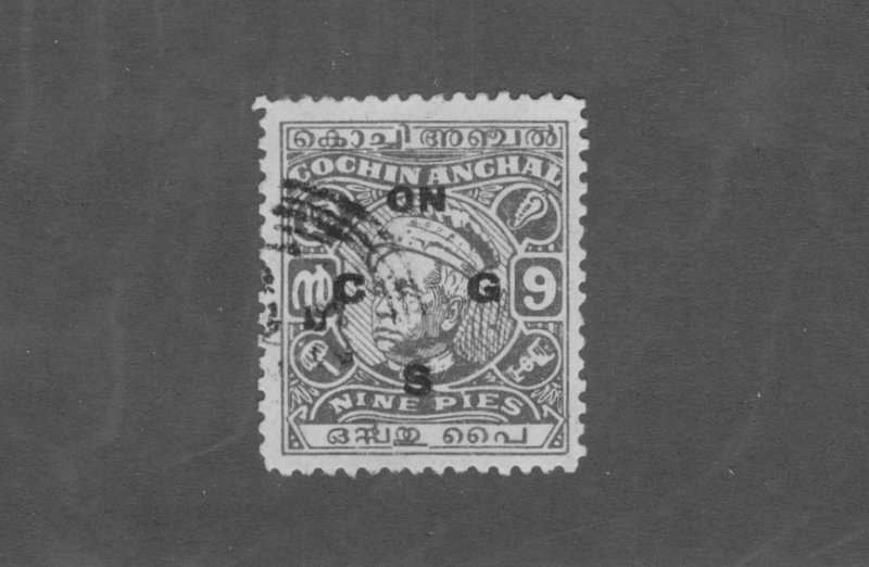 INDIA COCHIN ANGHAL 093 USED BIN $0.50