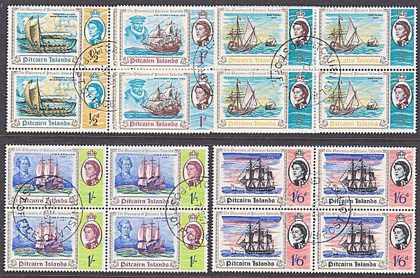 PITCAIRN 1967 Discovery set blocks of 4 fine used...........................3129