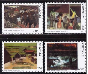 FAROE ISLANDS Scott 228-231 Joensen-Mikines painting set 1991