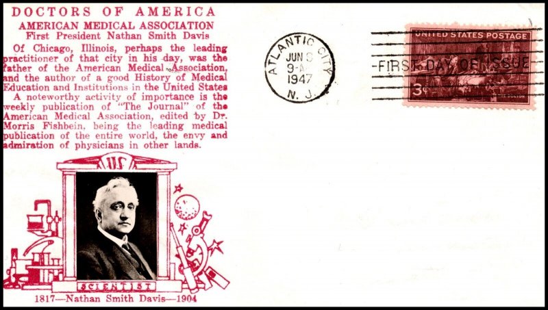 Scott 949  3 Cents Doctors - Crosby FDC - Erased Address - Planty 949-27