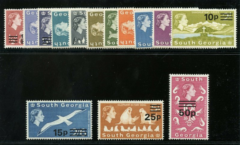 Falkland Is Dependencies 1971 QEII Decimal set complete MNH. SG 18-31a. Sc 17-30