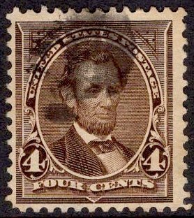 US Stamp #254 4c Lincoln USED SCV $11.00