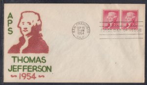 United States Scott 1033 Cachet Craft FDC - Thomas Jefferson Definitive
