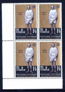 Malta - Scott #397 - 1969 Gandhi - MH Block/4 - SCV $3.00