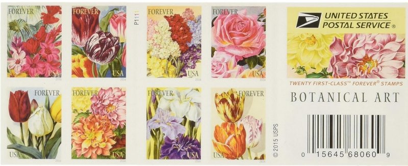 Plant art  forever stamps  5 Sheets，total 100pcs