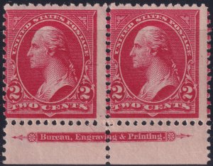 #279B Mint OG, Ave-F, Pair, imprint (CV $18) (CV $9 - ID45532) - Joseph Luft