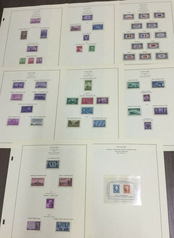 MOMEN: US STAMPS MINT COLLECTION ON 8 PAGES LOT #49831