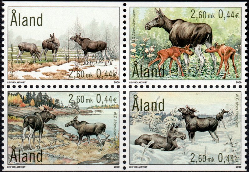Aland #162-165  MNH - Moose (2000)