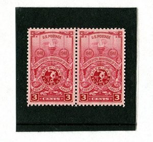 1948 American Turners, Pair of 2 3c Postage Stamps, Sc#979, MNH, OG