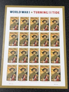 US 5300 WORLD WAR 1 TURNING THE TIDE  Sheet OF 20 FOREVER STAMPS Mint NH