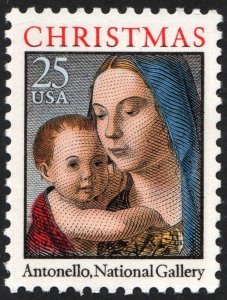 SC#2514 25¢ Madonna & Child Single (1990) MNH