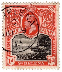 (I.B) St Helena Postal : The Wharf 1d (SG 73)