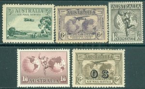 EDW1949SELL : AUSTRALIA 1929-31 Scott #C1, 2, 5, 6 Also CO1 VF, Mint OG Cat $63.