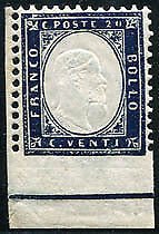 Vitt. Emanuele II ° Cent. 20 varieties not perforated below