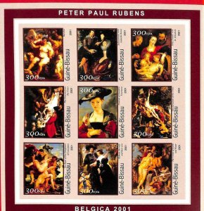 A0863 - GUINEA-BISSAU - ERROR  IMPERF SHEET - ART Painters : Renoir 2001