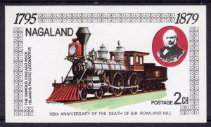 Nagaland 1979 ROCK ISLAND & PACIFIC LOCOMOTIVE s/s Imperforated Mint (NH)