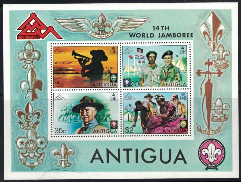 Antigua SC#386a 14th World Scouts Jamboree Norway Souvenir Sheet (1975) MNH