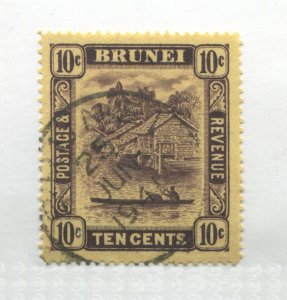 Brunei 1937 10 cents used with 1941 CDS