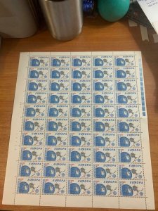 CZECHOSLOVAKIA  6K SC.2825 1991 EUROPA SATELLITE MNH FULL SHEET PG28