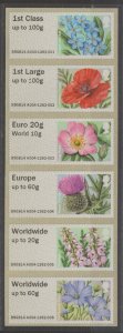 Great Britain Post & Go FS103-108 Type IIA 2014 QE2 VF MNH British Flora 2