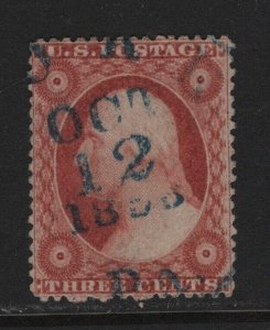 25  VF used neat blue cancel with nice color cv $ 200 ! see pic !