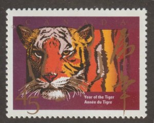CANADA  Sc# 1708 YEAR OF THE TIGER Chinese lunar calendar  45c  1998 MNH