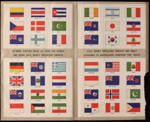 AUSTRALIA 1956 Melbourne Olympics 'Flags of all Olympic Nations by ANZ Bank.  