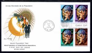 UN New York 252-253 Population Joint Issue WFUNA U/A FDC