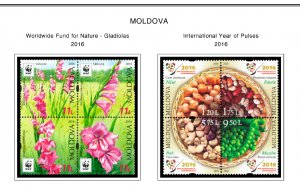 COLOR PRINTED MOLDOVA 2011-2020 STAMP ALBUM PAGES (52 illustrated pages)