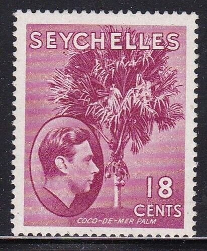 Album Treasures Seychelles Scott # 134 18c George VI Coco-de-Mer Palm MH