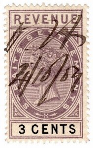 (I.B) Malaya (Straits Settlements) Revenue : Duty Stamp 3c