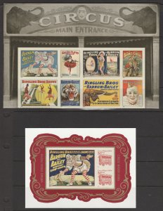 4905a 4898-4905 4905c Imperforate and FDC Vintage Circus Posters Blk of 8 MNH