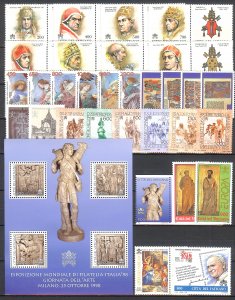 1998 Vatican City - Sc# 1063-1094 - Complete year set - MNH