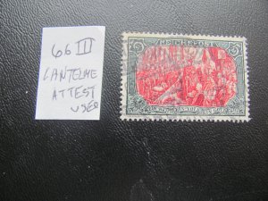 Germany 1900 USED ATTEST LANTELME MI. 66III SC 65 Empire XF 500 (122)