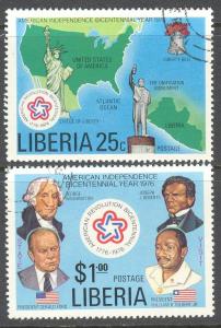 LIBERIA Sc# 769 - 770 USED FVF Set 2 Am Bicen. State Visit 