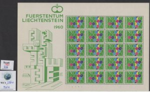 WC1_25641.LIECHTENSTEIN. Rare minisheet (20) of 1960 EUROPA stamp. Sc. 356. MNH