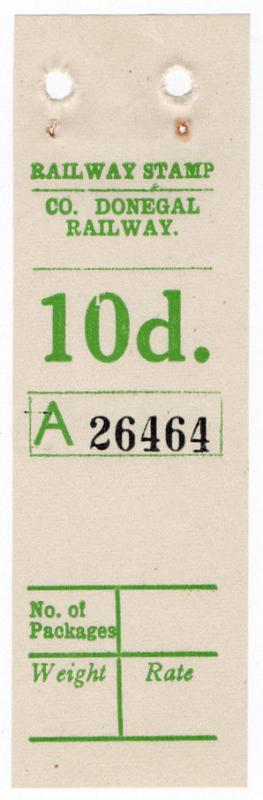 (I.B) County Donegal Railway : Parcel Stamp 10d