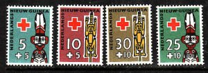 Netherlands New Guinea-Sc.#B15-B18-unused NH semi-postal set-Red Cross-1958-