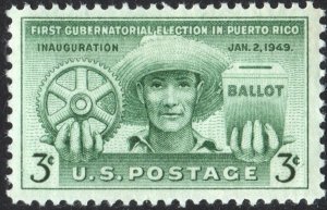 SC#983 3¢ Puerto Rico Election Single (1949) MNH