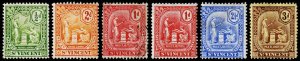 St. Vincent Scott 90, 92, 95,99, 101-102 (1907-11) Mint/Used H F-VF, CV $22.60 M