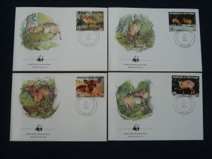 WWF zebra set of 4 FDC Ivory Coast 1985 (-50% for 10 sets or more)