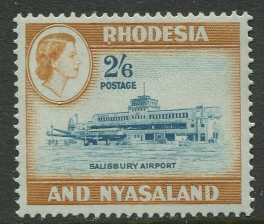 Rhodesia Nyasaland -Scott 168 - QEII Definitive -1959- MNH - Single 2/6p Stamp